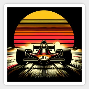 Vintage Formula One Revival: Classic Car T-Shirt Design Magnet